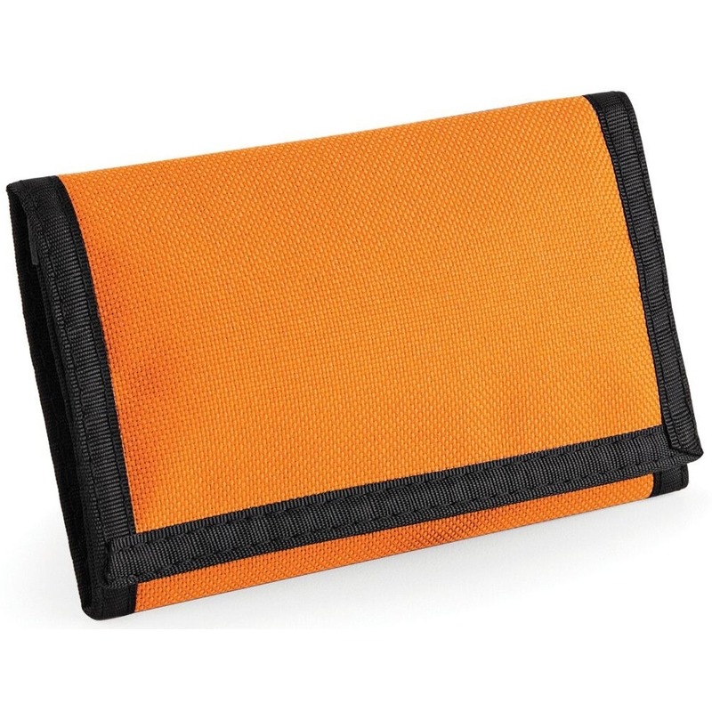Portemonnee/portefeuille met klittenband sluiting oranje
