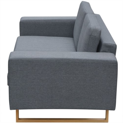2-Seater Sofa Fabric Light Gray