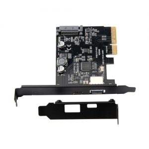 USB3.1 Expansion Card PCI-E x4 to Type-C Type-A Adapter Card Converter Card 10Gbps Transmission Rate ASM3142 Main Control Chip